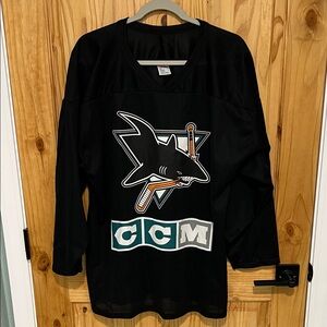 CCM San Jose Sharks Black Hockey Jersey - Excellent Condition
